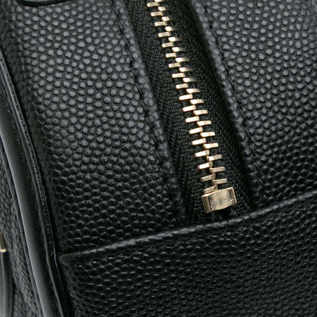 Chanel Caviar CC Filigree Round Clutch with Chain