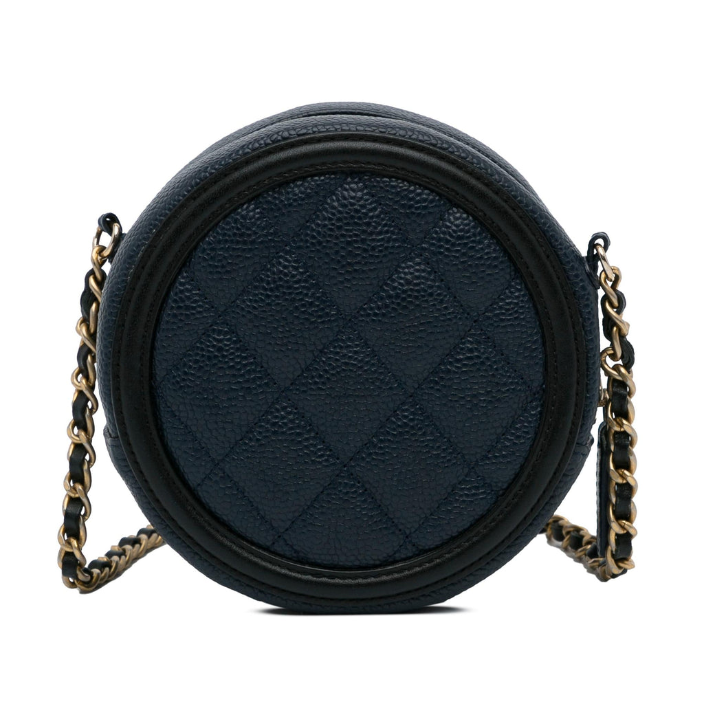 Chanel Caviar CC Filigree Round Crossbody Bag (SHG-ai93Fn)