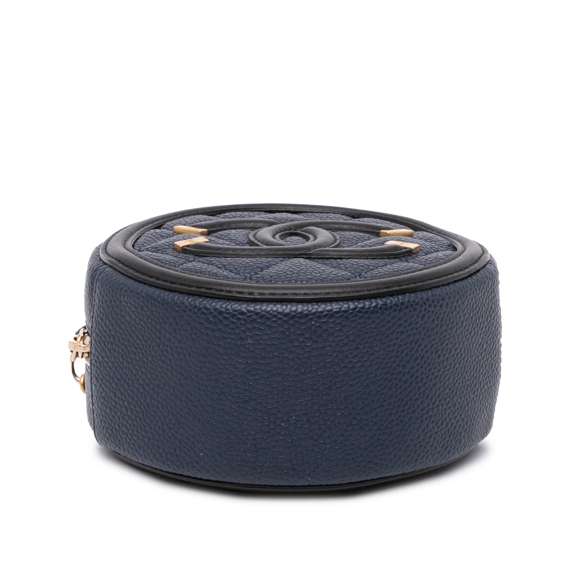 Chanel Caviar CC Filigree Round Crossbody Bag