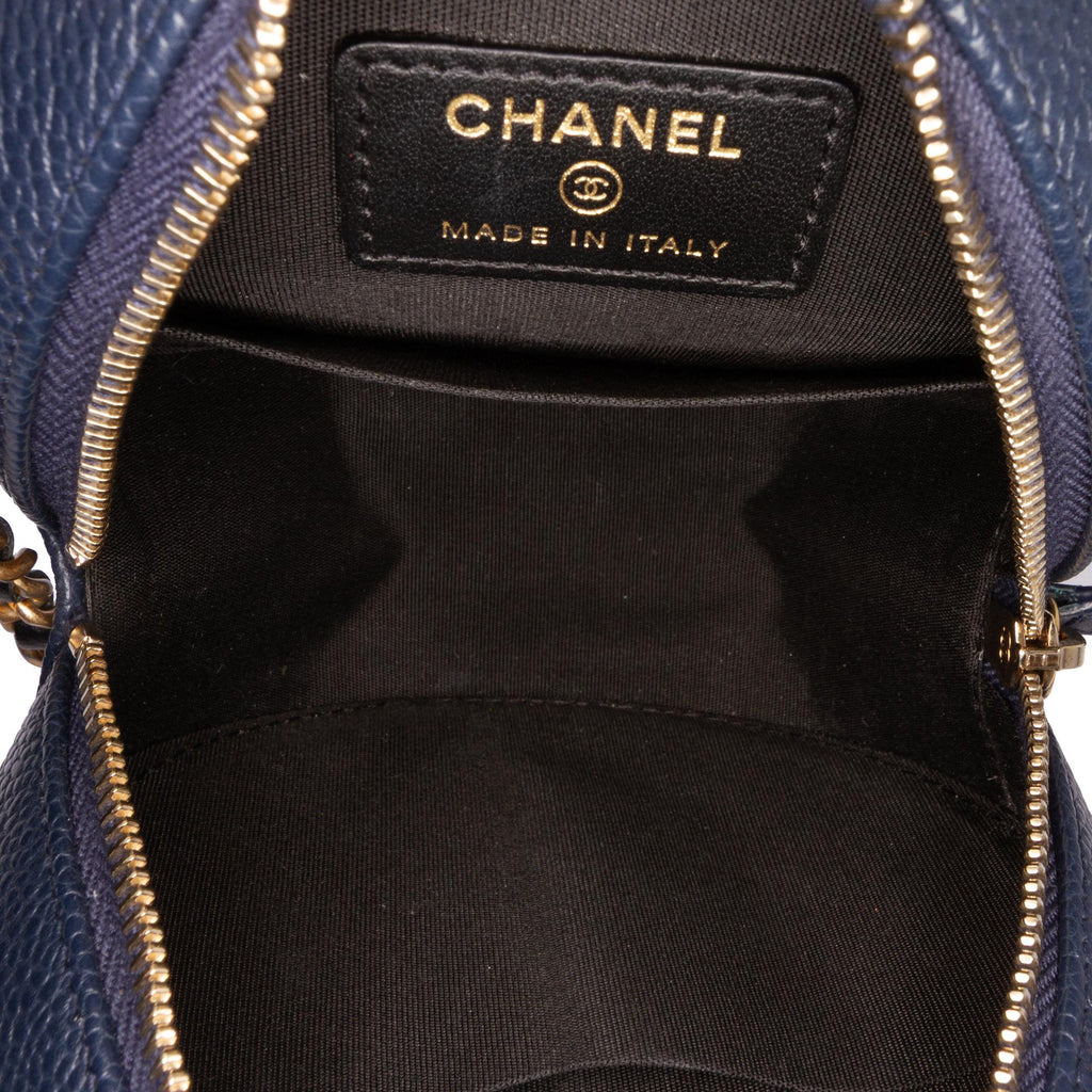 Chanel Caviar CC Filigree Round Crossbody Bag