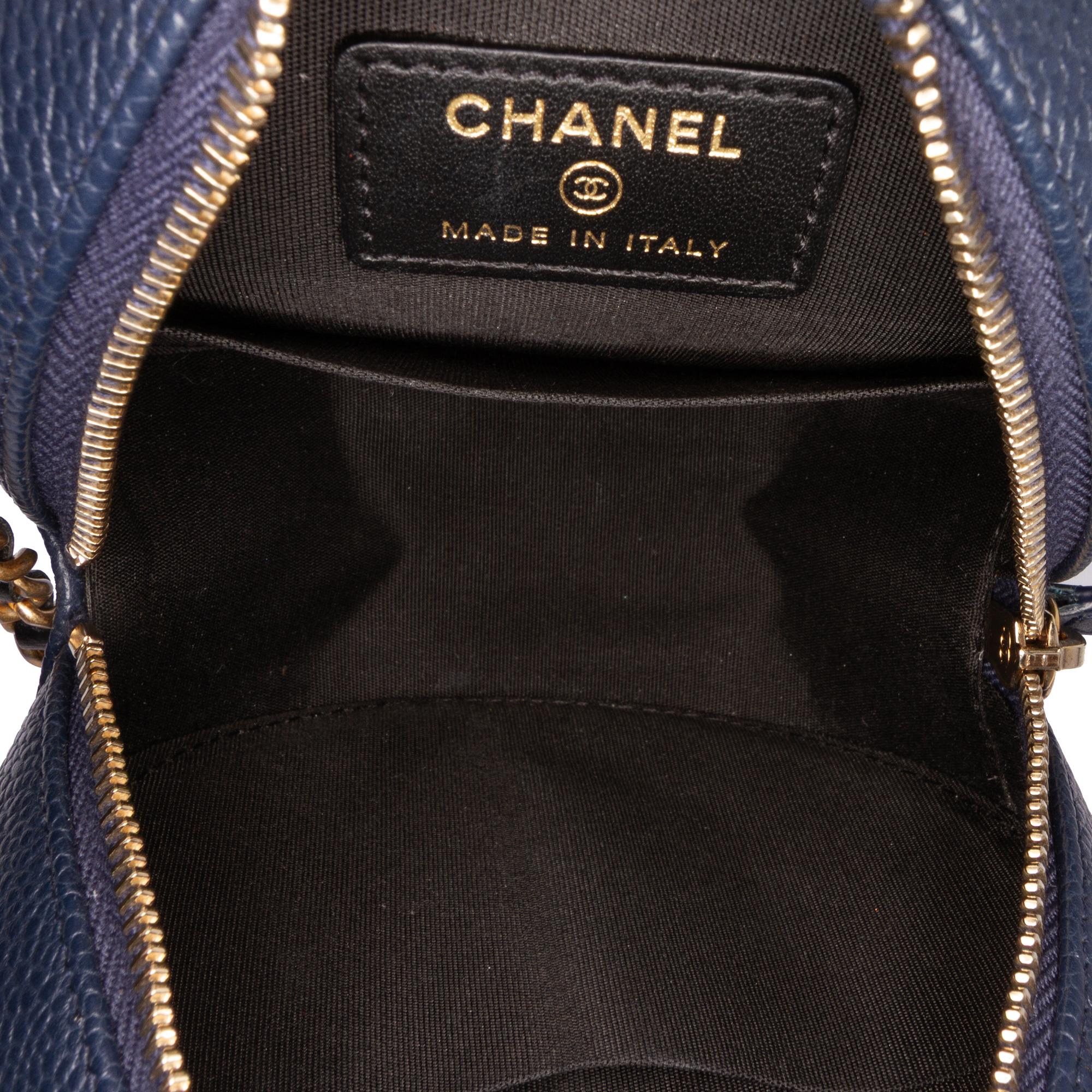 Chanel Caviar CC Filigree Round Crossbody Bag