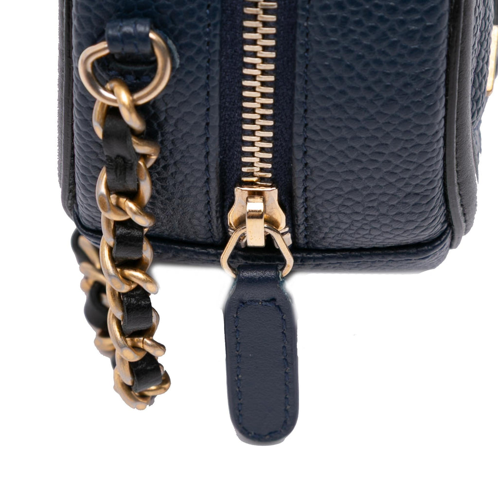 Chanel Caviar CC Filigree Round Crossbody Bag