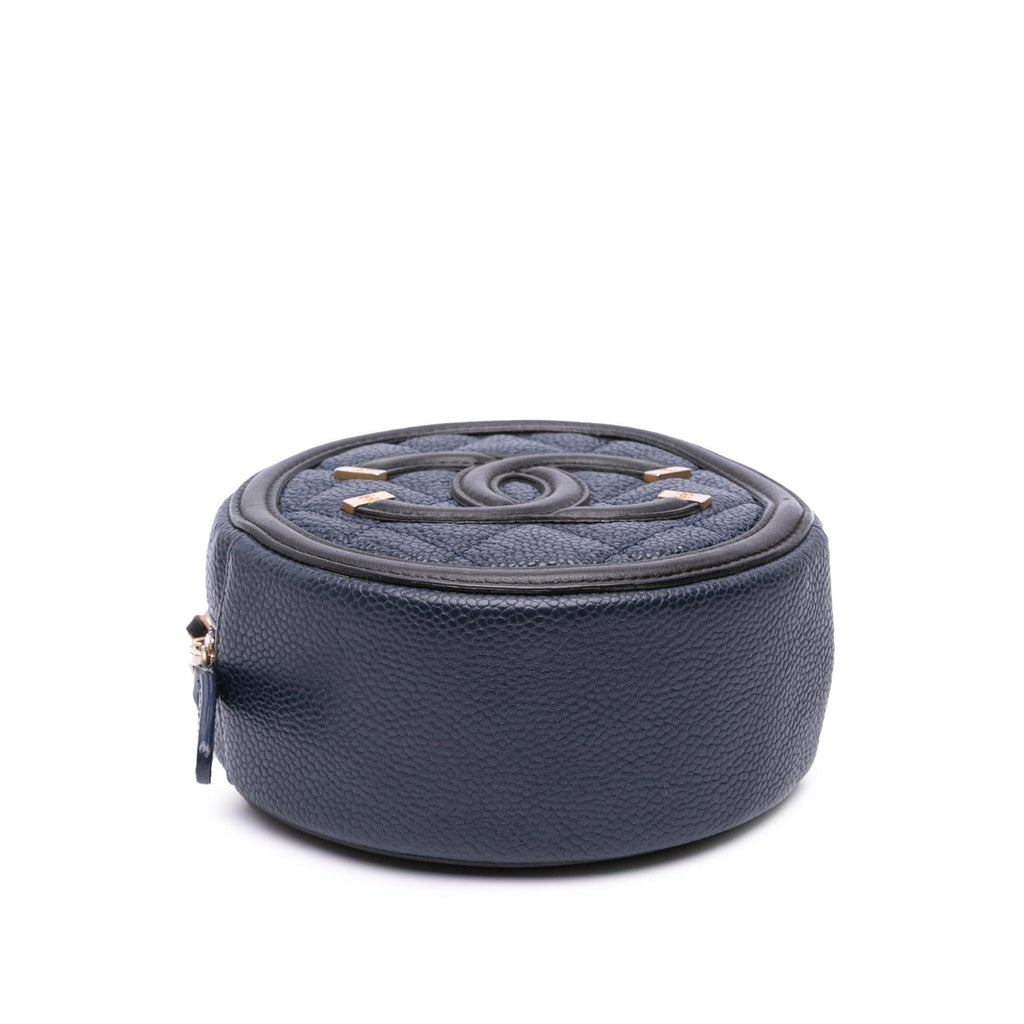 Chanel Caviar CC Filigree Round Crossbody Bag