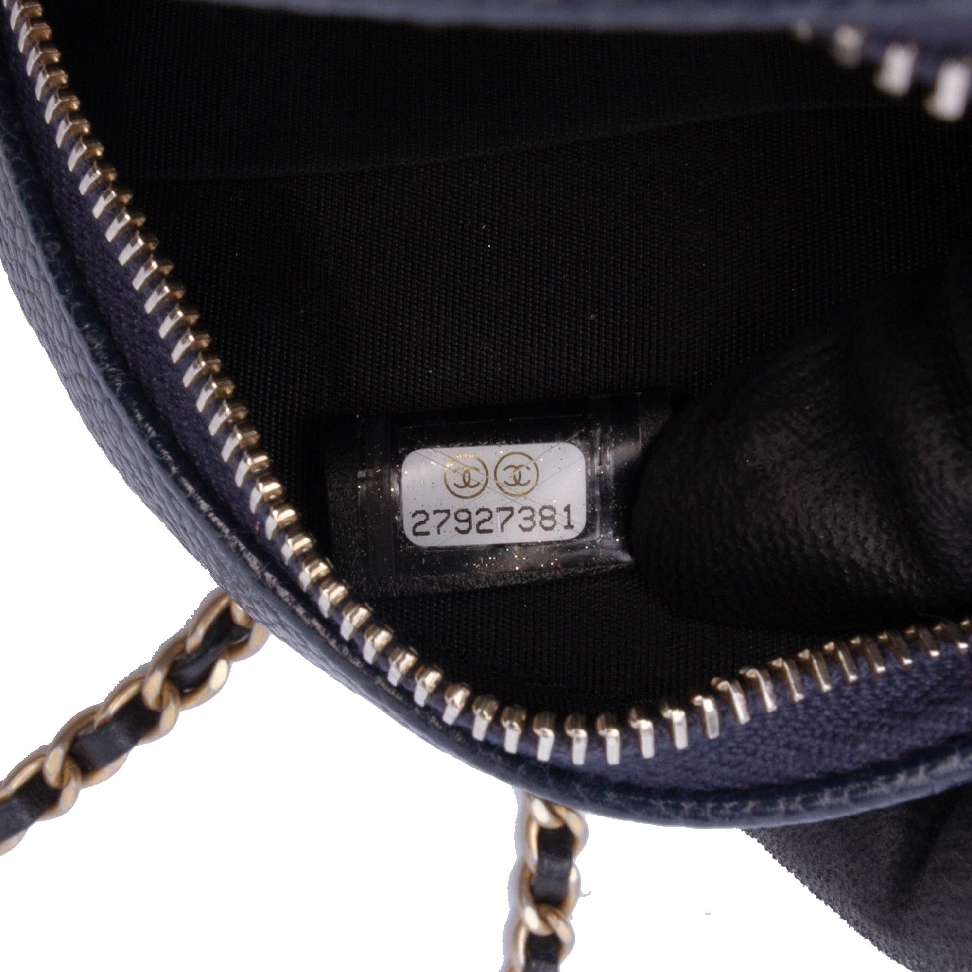 Chanel Caviar CC Filigree Round Crossbody Bag