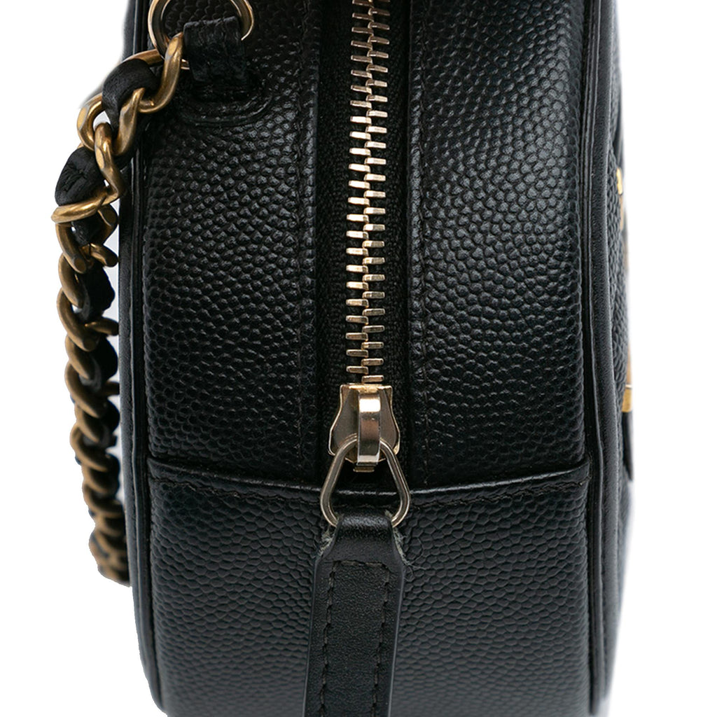 Chanel Caviar CC Filigree Round Crossbody