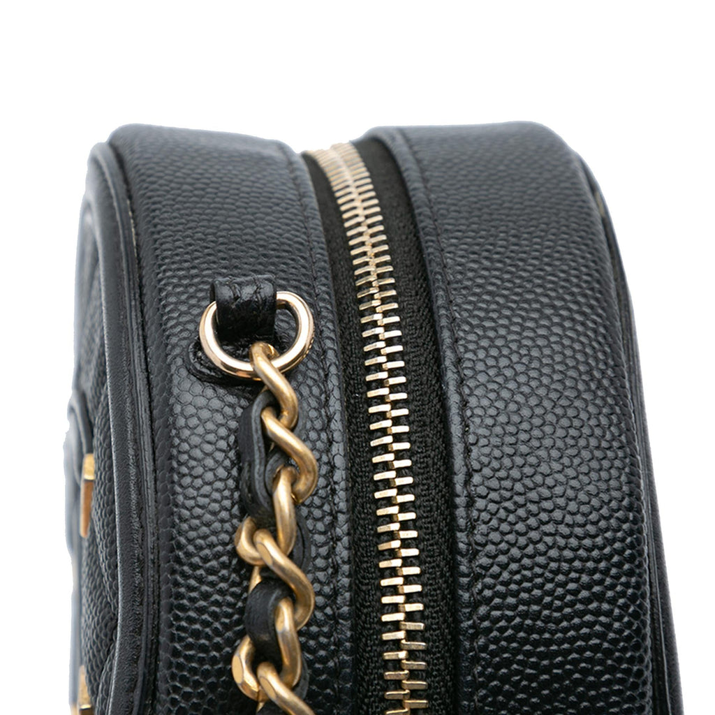 Chanel Caviar CC Filigree Round Crossbody