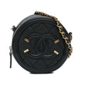 Chanel Caviar CC Filigree Round Crossbody