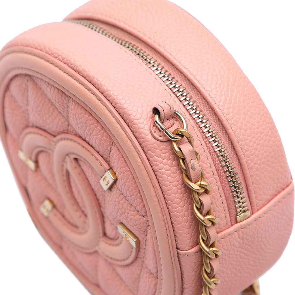 Chanel Caviar CC Filigree Round Crossbody