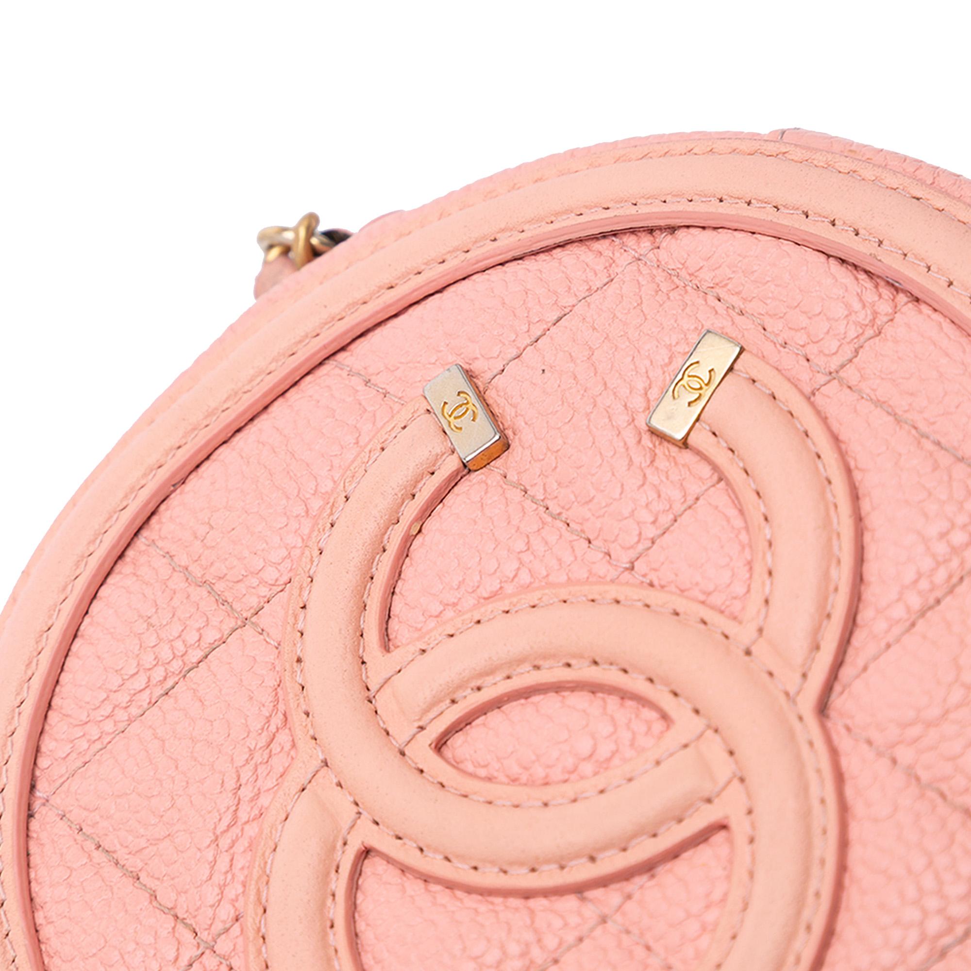 Chanel Caviar CC Filigree Round Crossbody