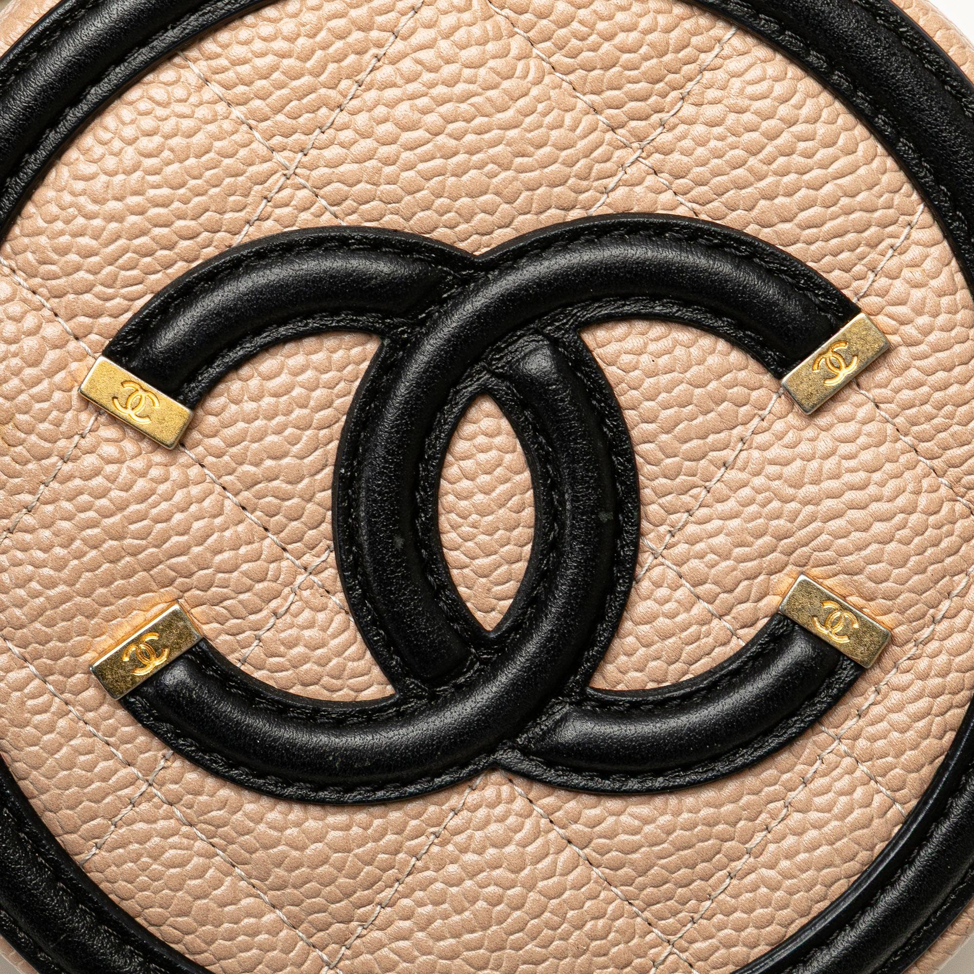 Chanel Caviar CC Filigree Round Crossbody