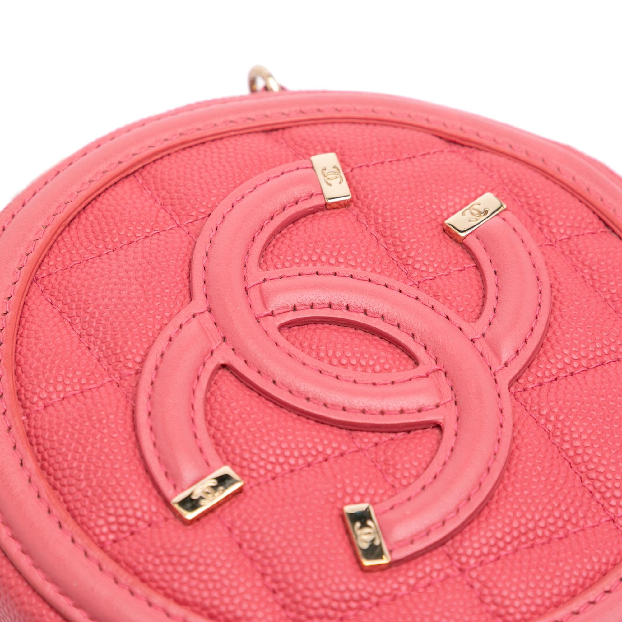 Chanel Caviar CC Filigree Round Crossbody