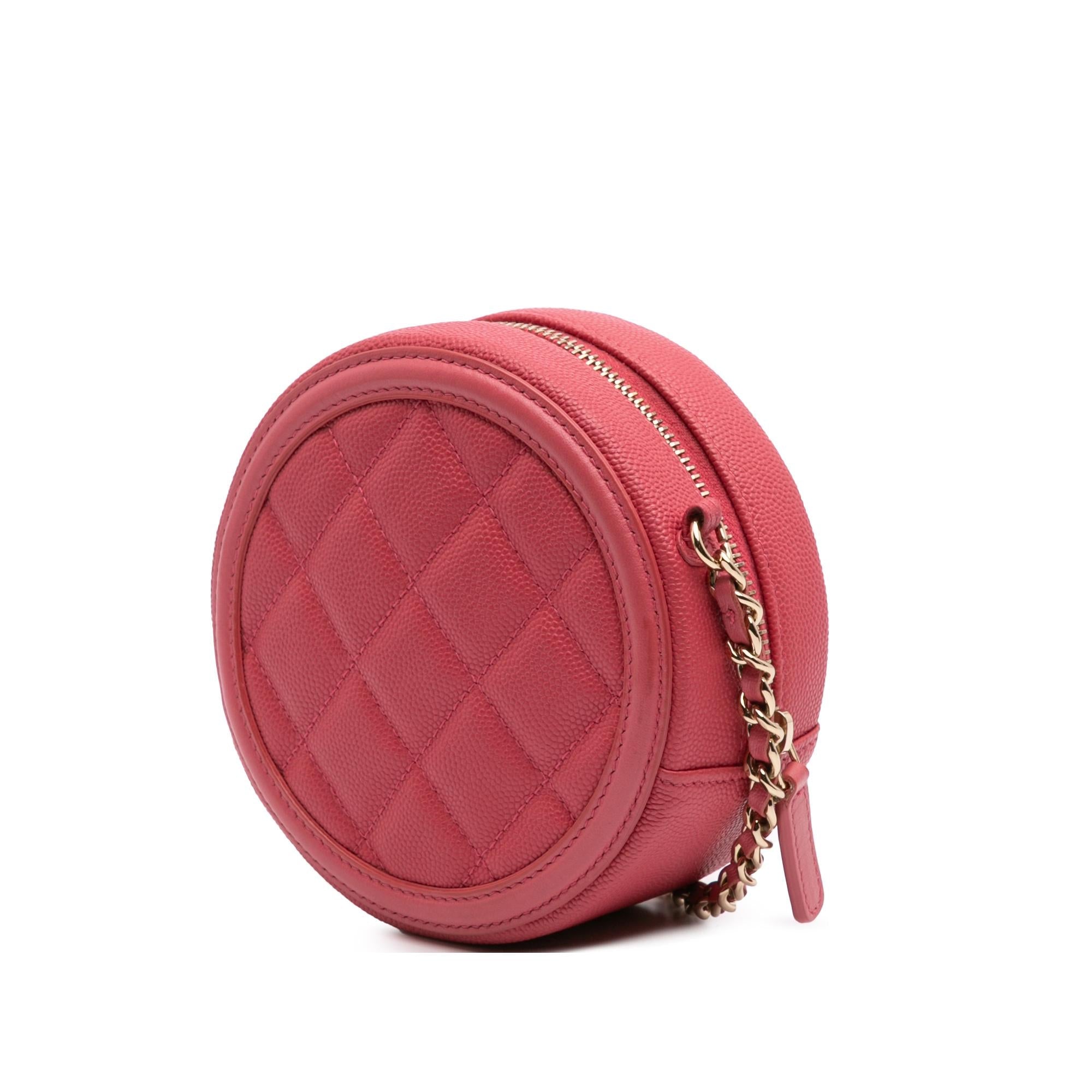 Chanel Caviar CC Filigree Round Crossbody