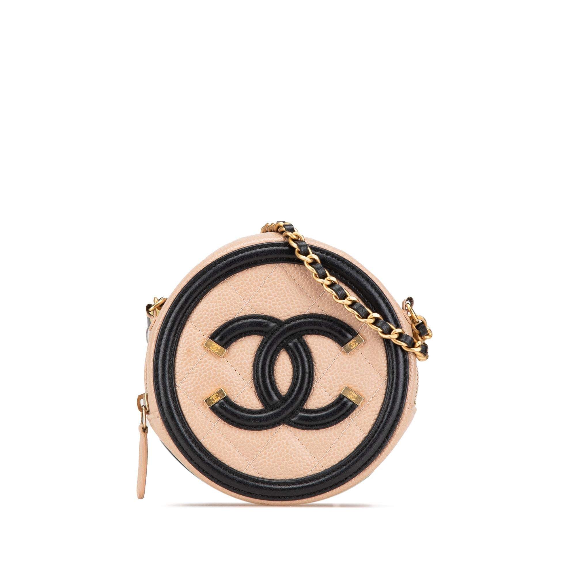 Chanel Caviar CC Filigree Round Crossbody