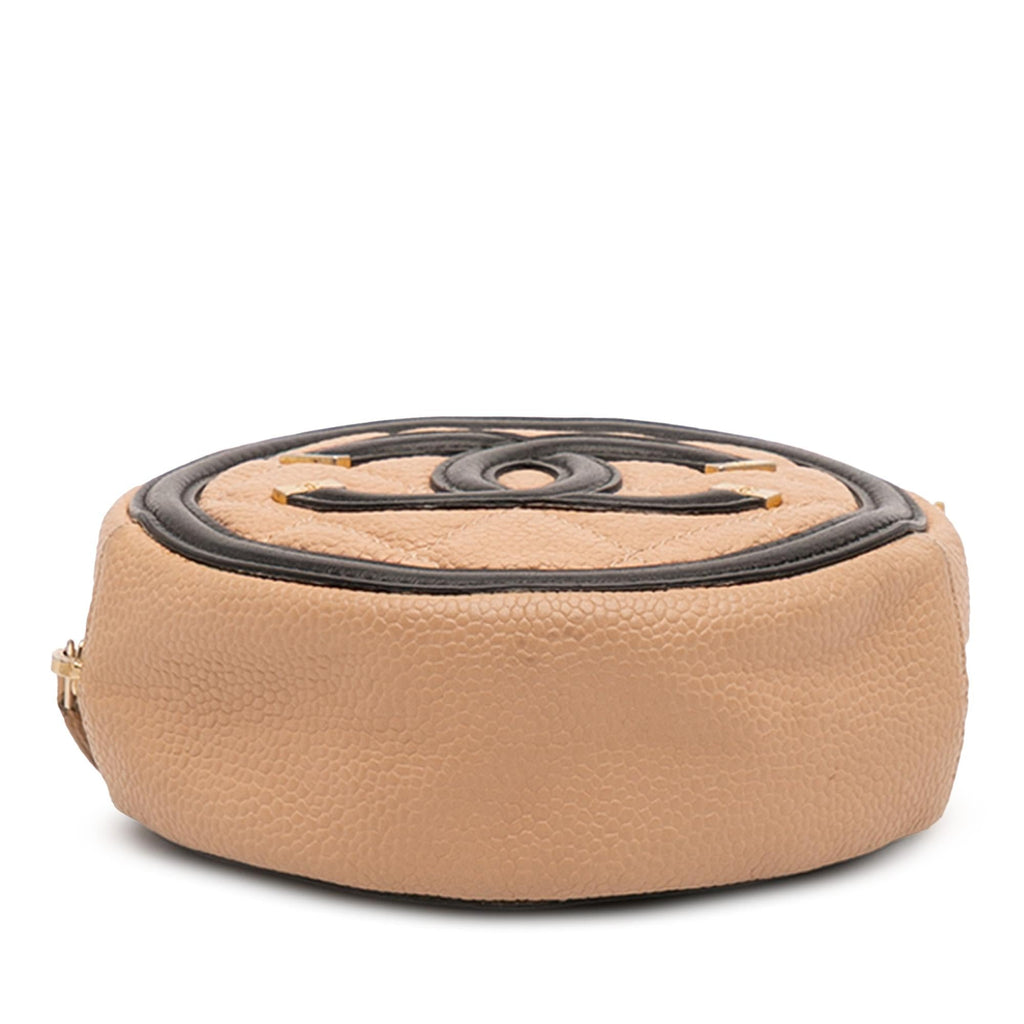 Chanel Caviar CC Filigree Round Crossbody
