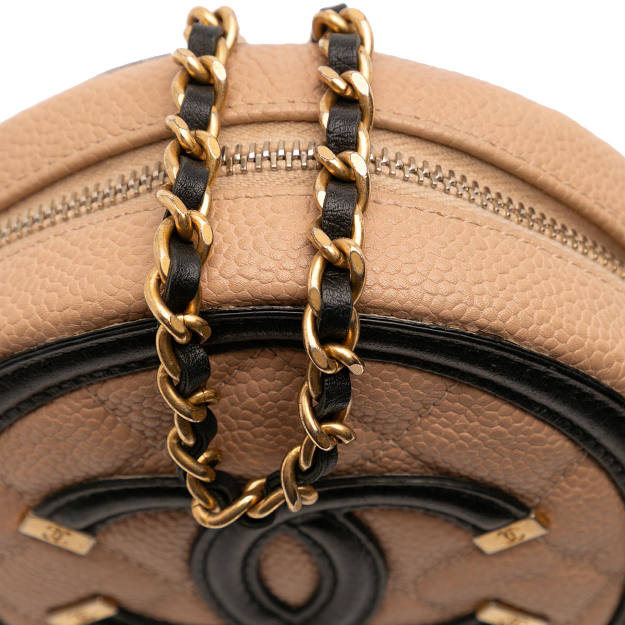 Chanel Caviar CC Filigree Round Crossbody