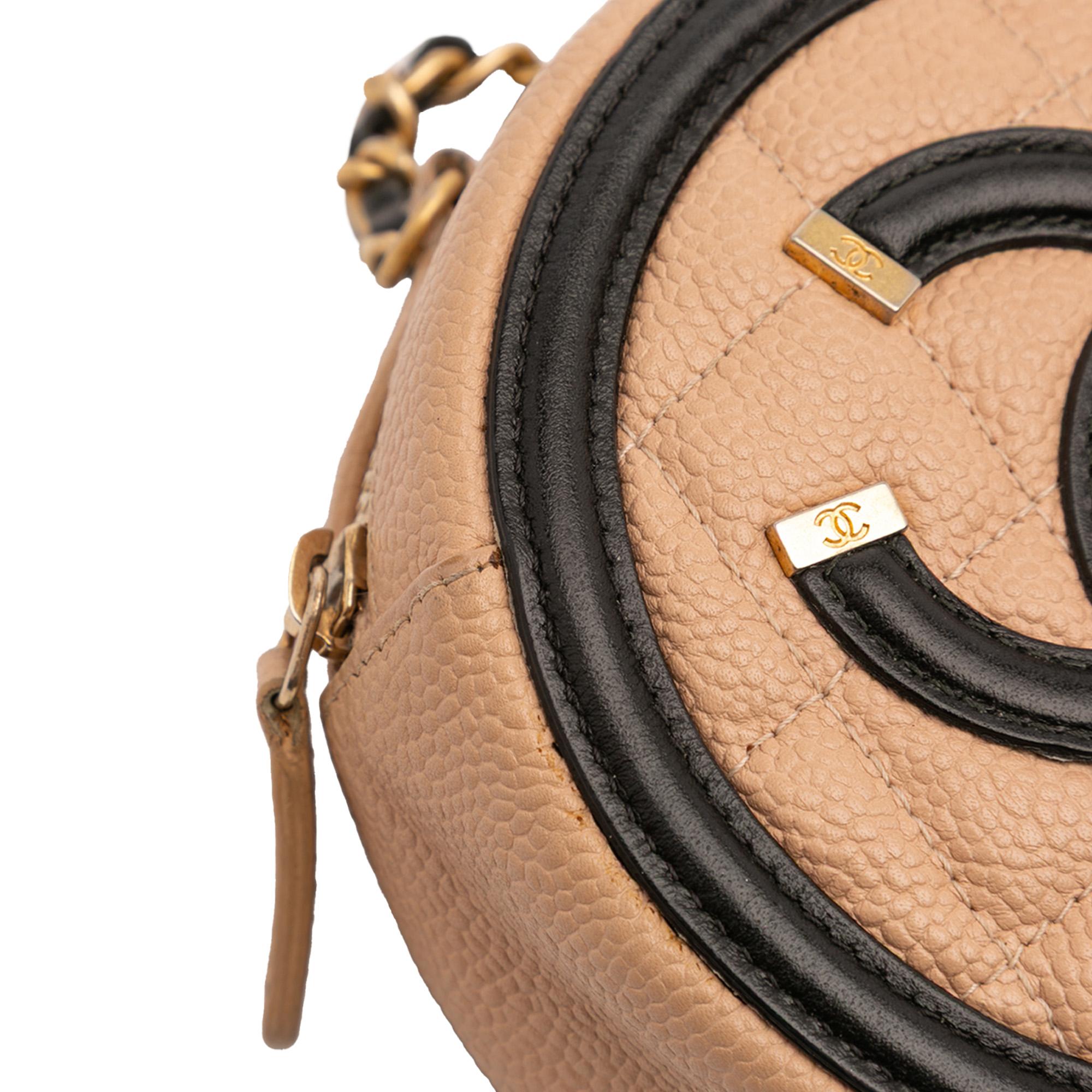 Chanel Caviar CC Filigree Round Crossbody