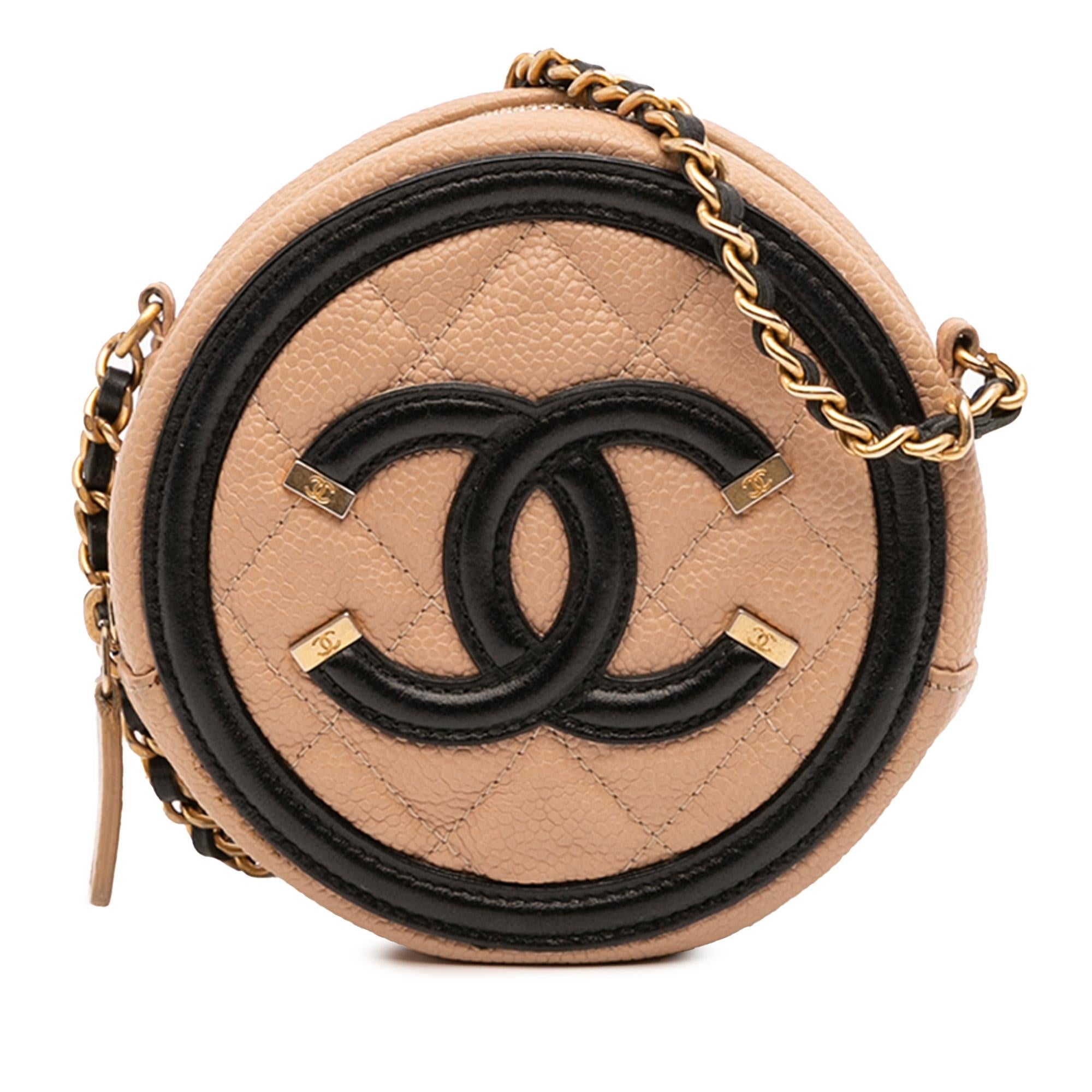Chanel Caviar CC Filigree Round Crossbody