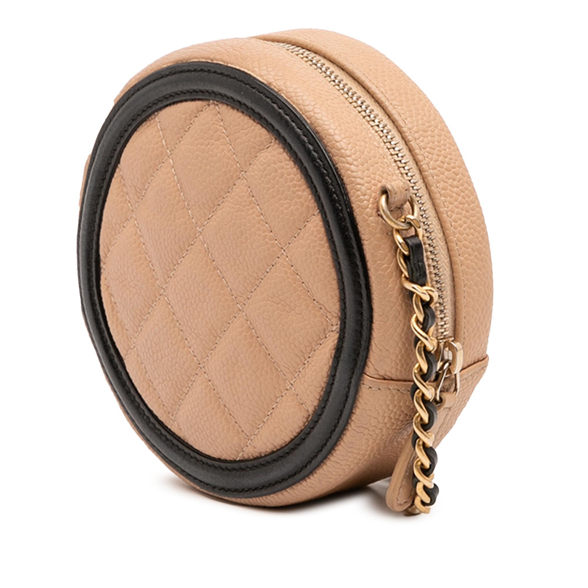 Chanel Caviar CC Filigree Round Crossbody