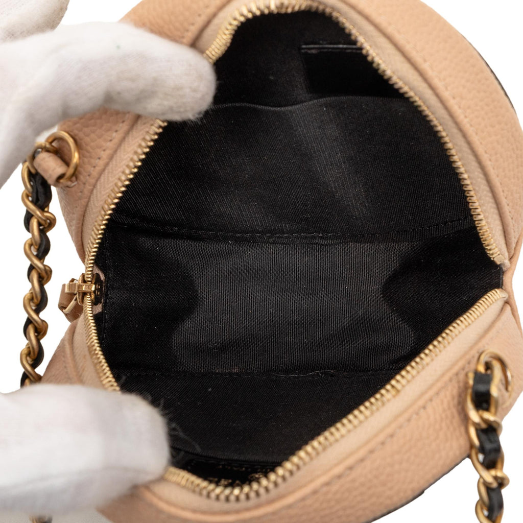 Chanel Caviar CC Filigree Round Crossbody