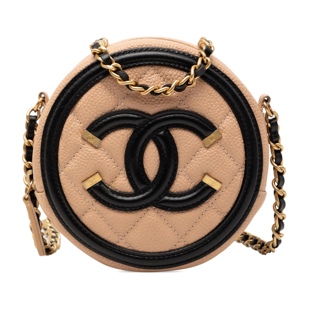 Chanel Caviar CC Filigree Round Crossbody
