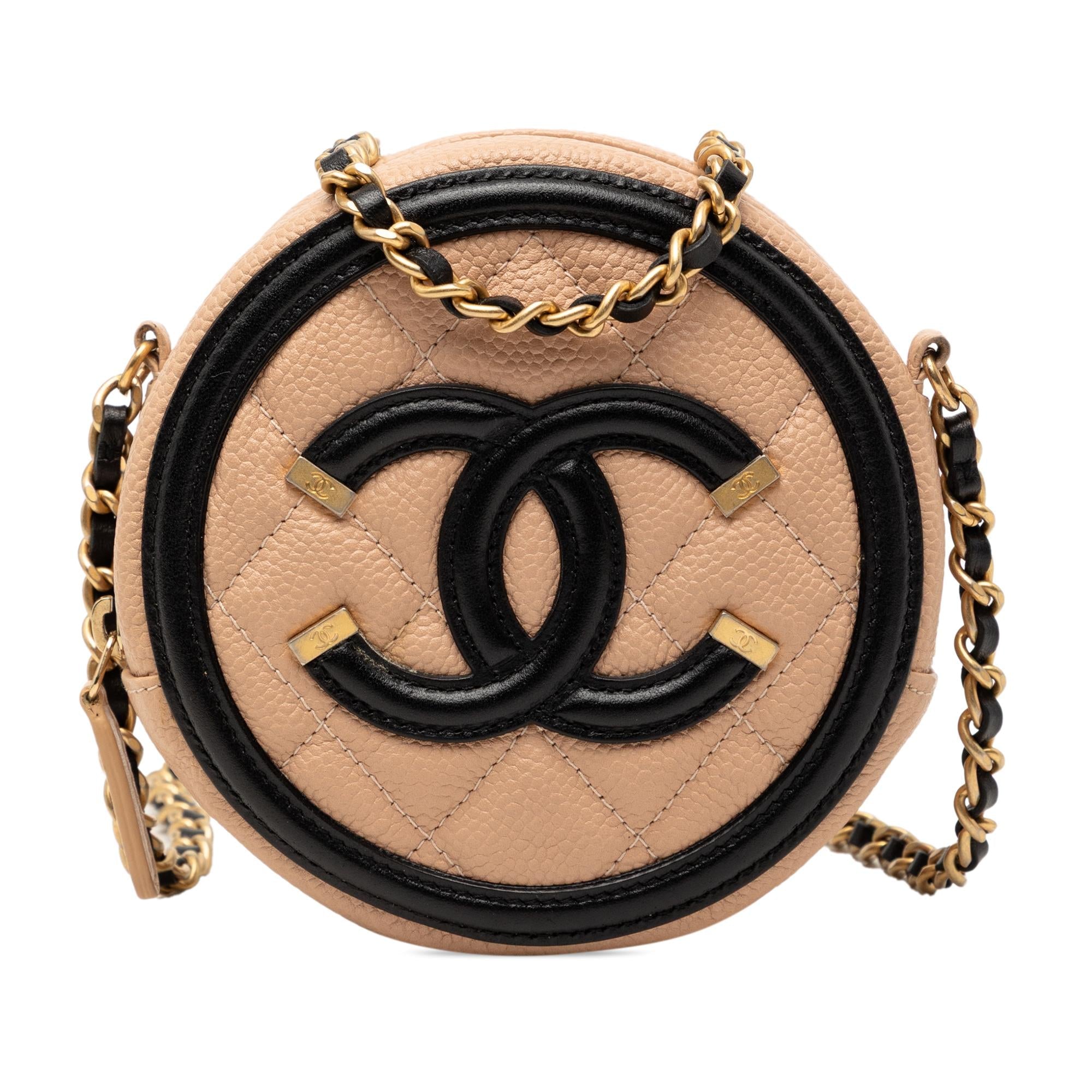 Chanel Caviar CC Filigree Round Crossbody