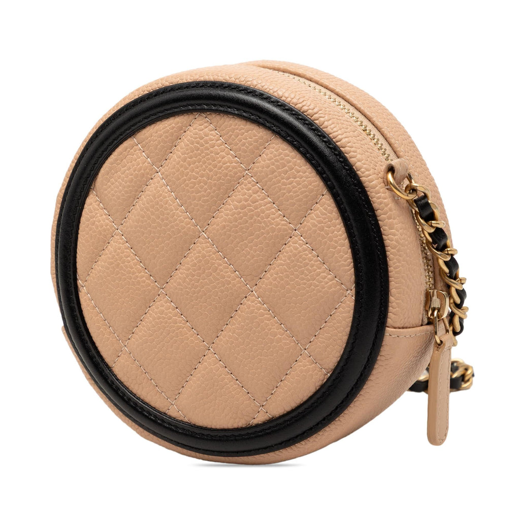 Chanel Caviar CC Filigree Round Crossbody