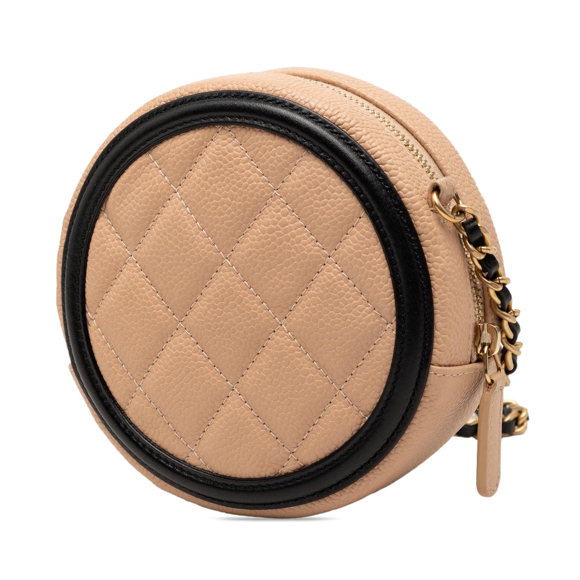 Chanel Caviar CC Filigree Round Crossbody