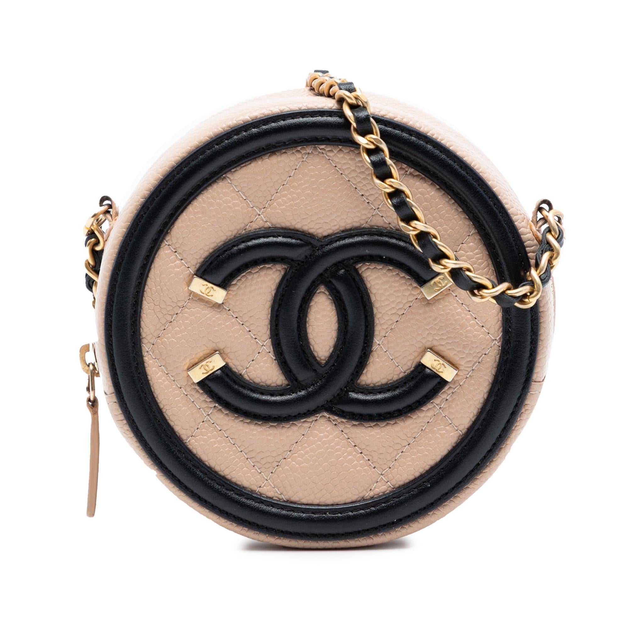 Chanel Caviar CC Filigree Round Crossbody