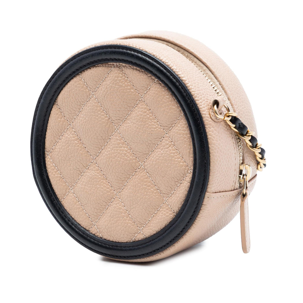 Chanel Caviar CC Filigree Round Crossbody