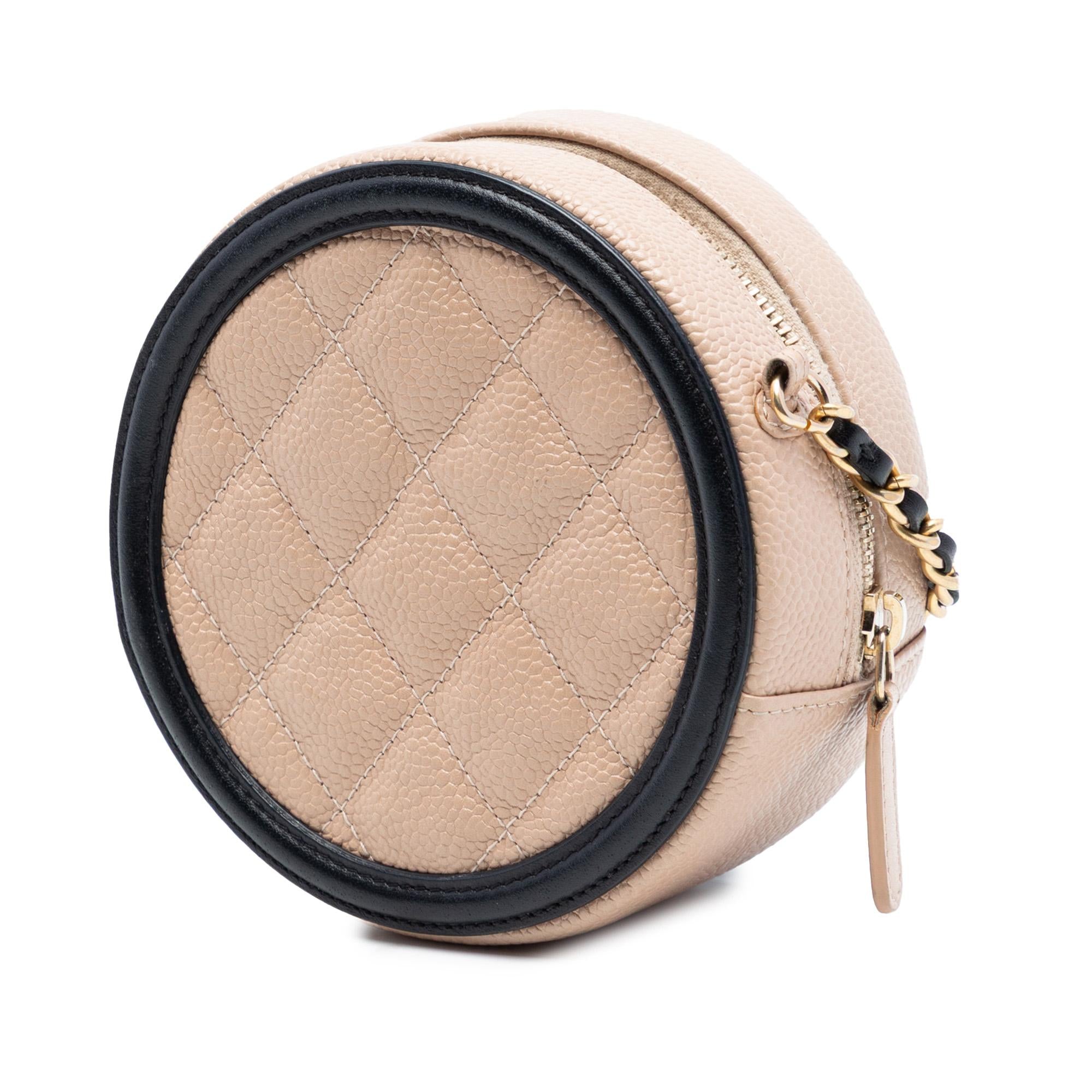 Chanel Caviar CC Filigree Round Crossbody