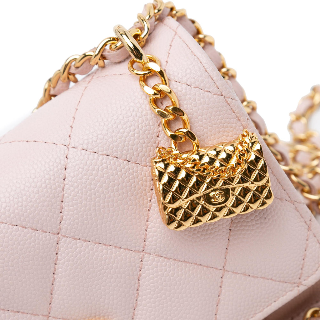 Chanel Caviar Flap Charm Wallet on Chain (SHG-4u15E1)