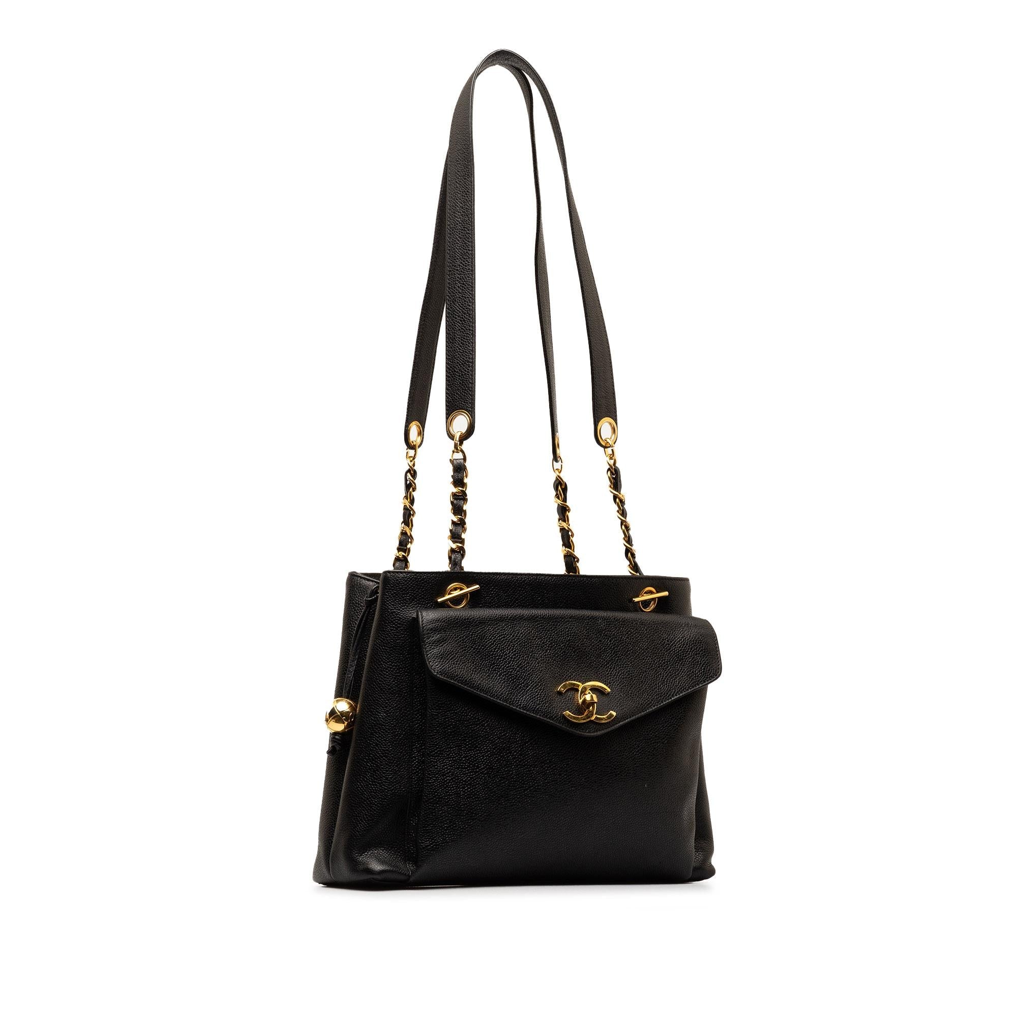 Chanel Caviar Front Pocket Chain Tote (SHG-XrkGWG)