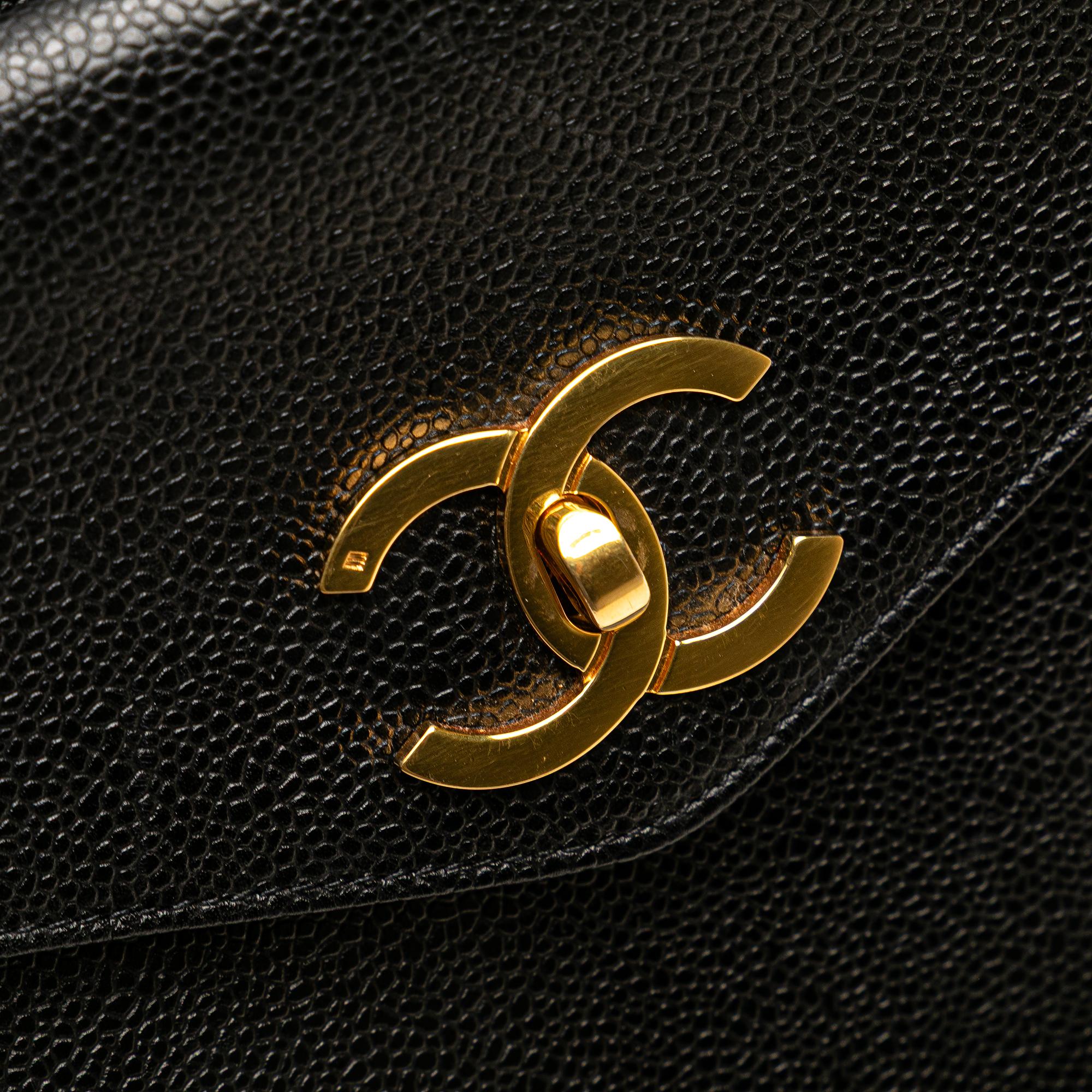 Chanel Caviar Front Pocket Chain Tote