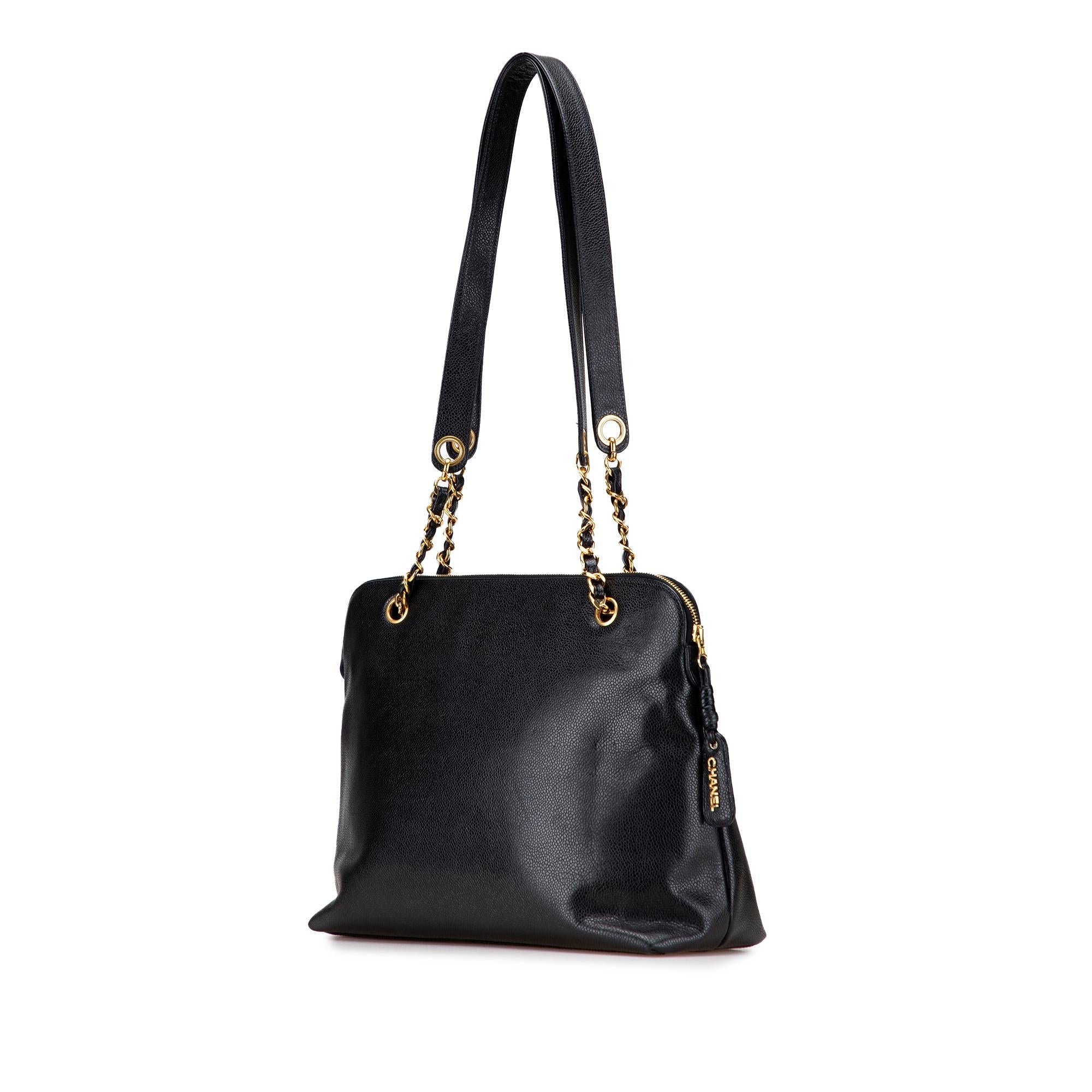 Chanel Caviar Front Pocket Chain Tote