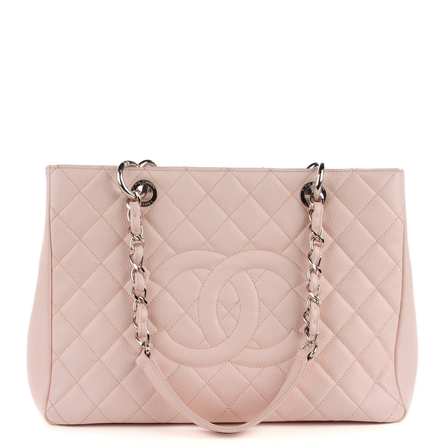 CHANEL Caviar Quilted Grand Shopping Tote GST Blush