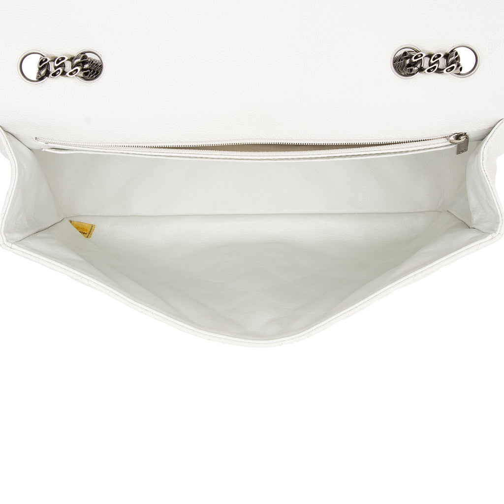 Chanel Caviar Leather Bijoux Chain Jumbo Single Flap Bag