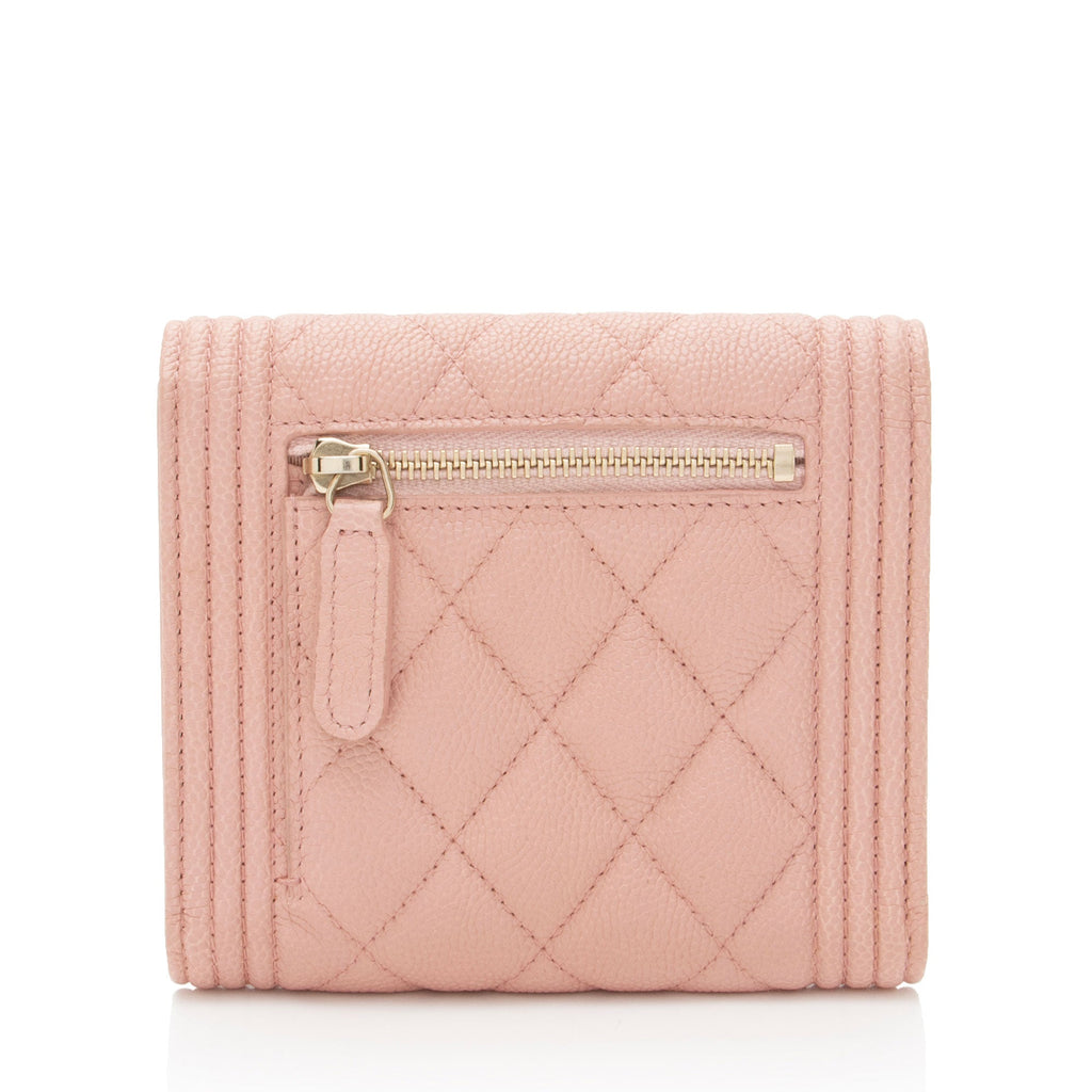 Chanel Caviar Leather Boy Compact Wallet