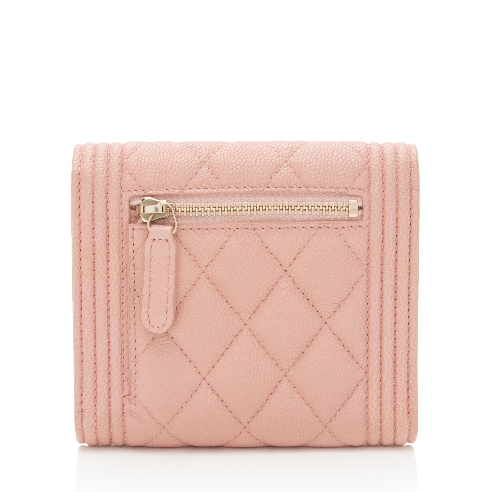 Chanel Caviar Leather Boy Compact Wallet