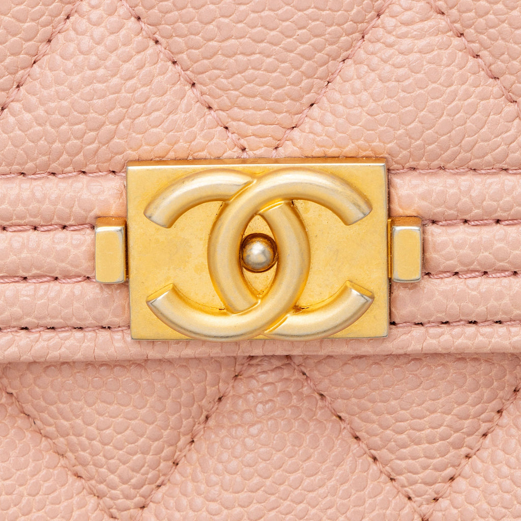 Chanel Caviar Leather Boy Compact Wallet