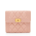 Chanel Caviar Leather Boy Compact Wallet