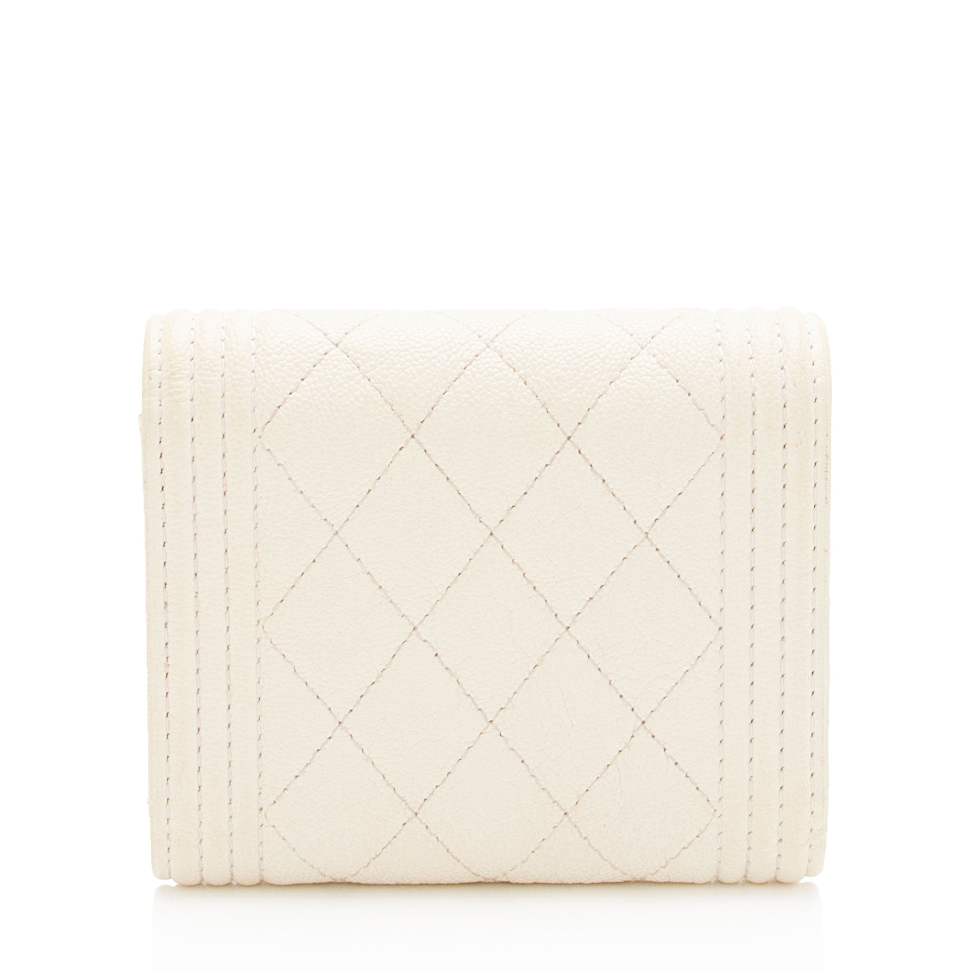Chanel Caviar Leather Boy Compact Wallet