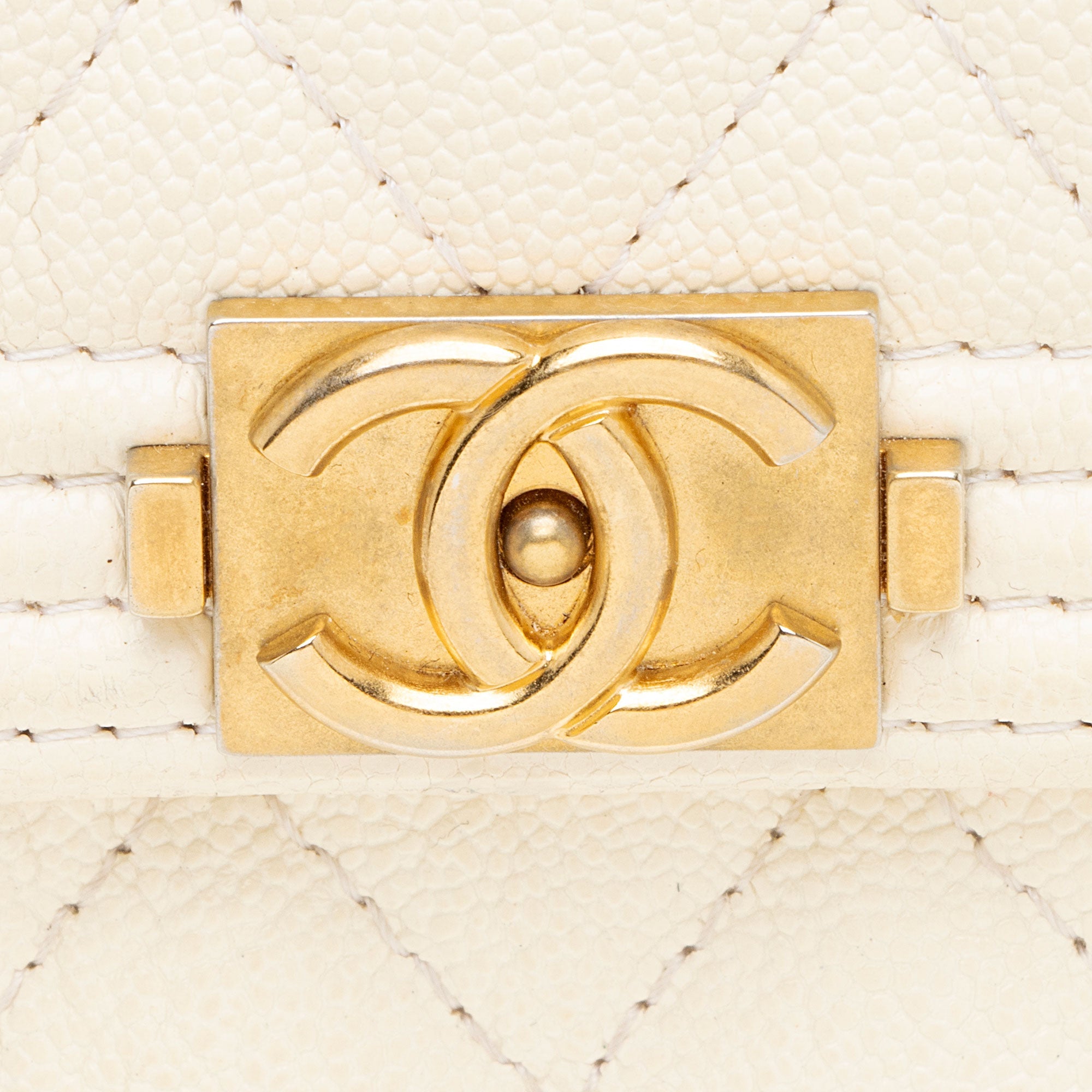 Chanel Caviar Leather Boy Compact Wallet