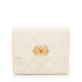 Chanel Caviar Leather Boy Compact Wallet