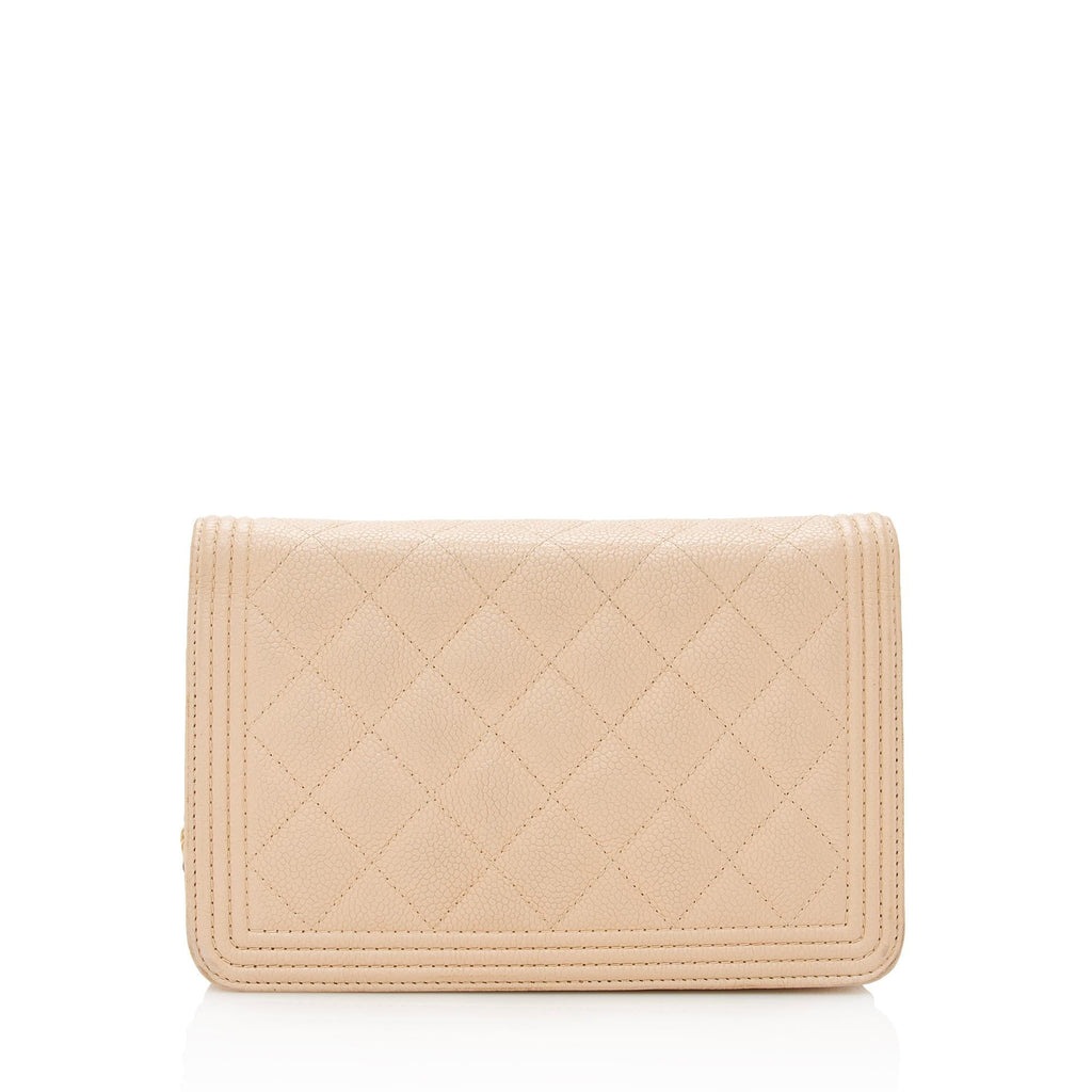 Chanel Caviar Leather Boy Wallet on Chain Bag (SHF-22356)