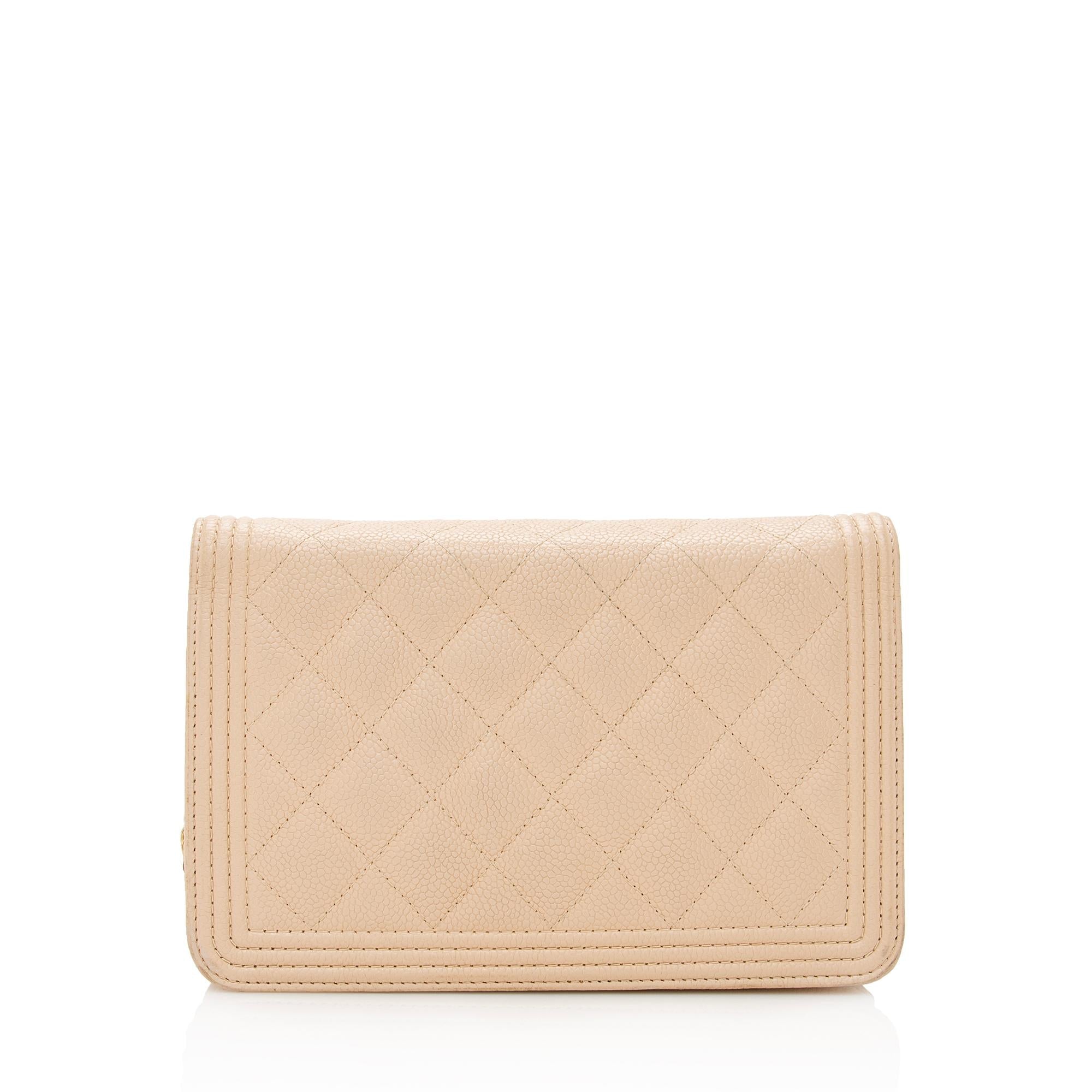 Chanel Caviar Leather Boy Wallet on Chain Bag (SHF-22356)