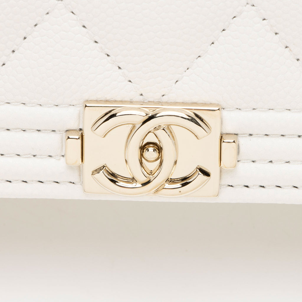 Chanel Caviar Leather Boy Wallet on Chain (SHF-z9WBsL)