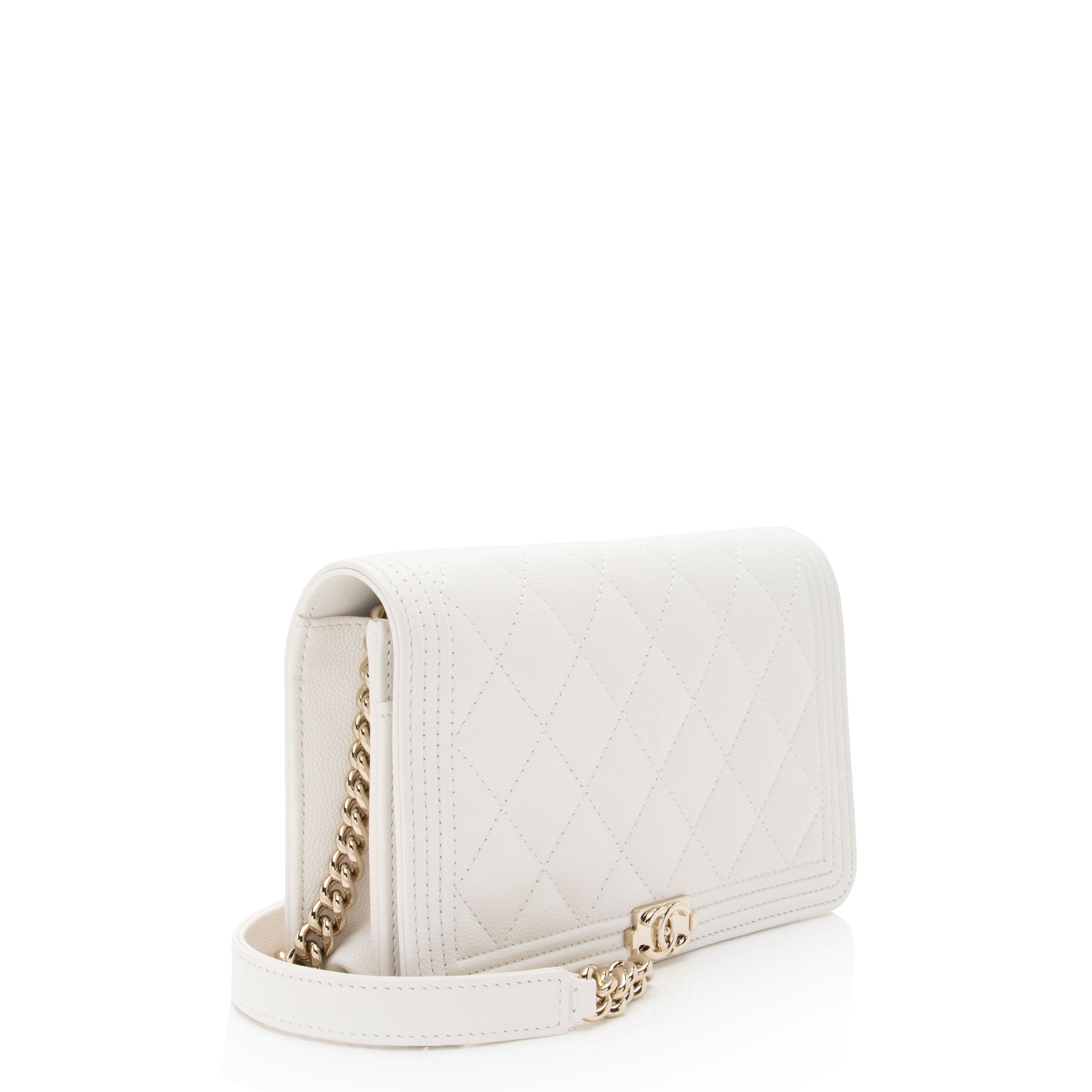 Chanel Caviar Leather Boy Wallet on Chain (SHF-z9WBsL)