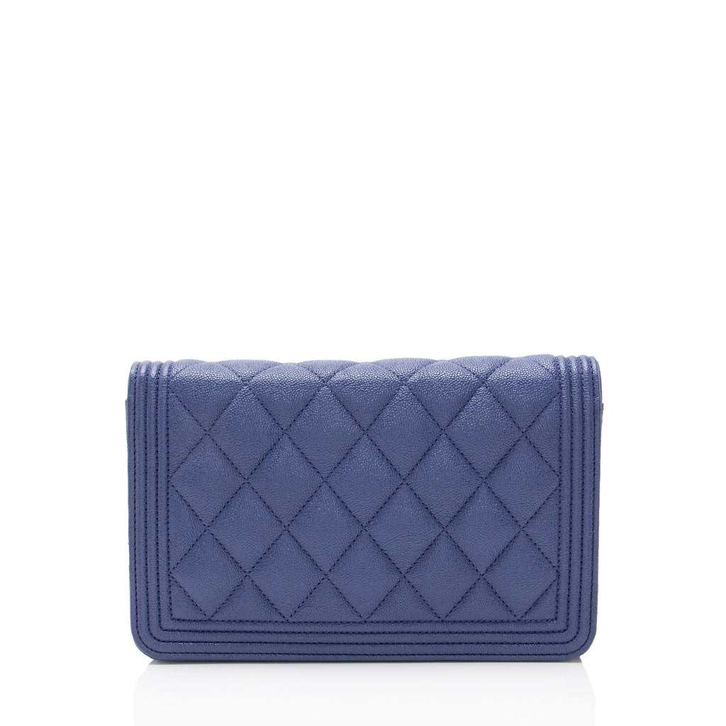 Chanel Caviar Leather Boy Wallet on Chain