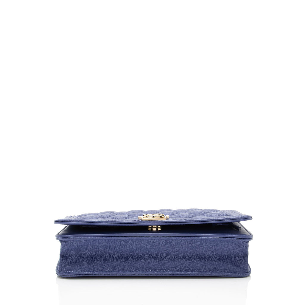Chanel Caviar Leather Boy Wallet on Chain
