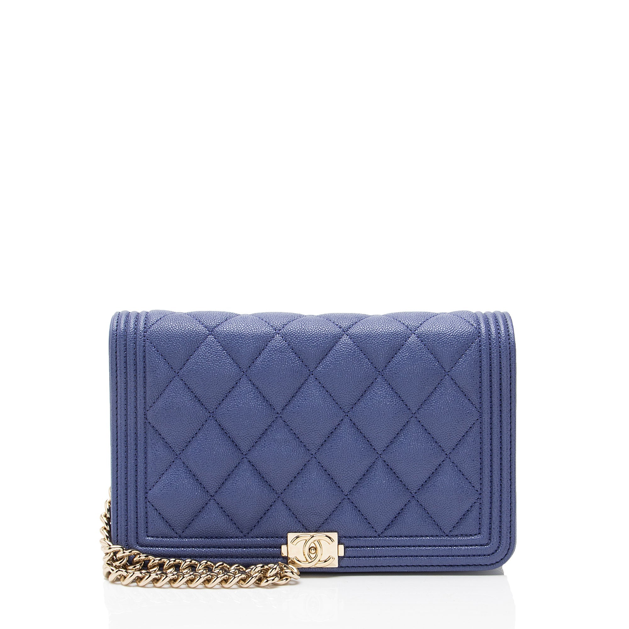 Chanel Caviar Leather Boy Wallet on Chain